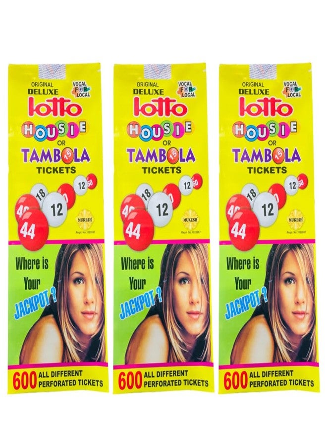 *MUKESH* Tambola Tickets- 1800 Tickets (3 Books)- Each Book Contains 600 Tickets | for Indoor housie & Party Games| Best for Birthday and Kitty Parties| Multicolour - Image 1